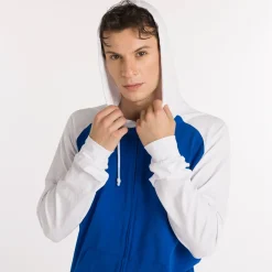 Sweat à capuche zippé bicolore