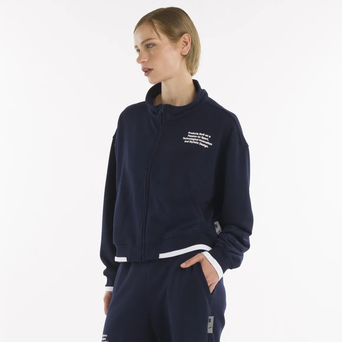 Sweatshirt crop SS25 à fermeture éclair intégrale pour femmes